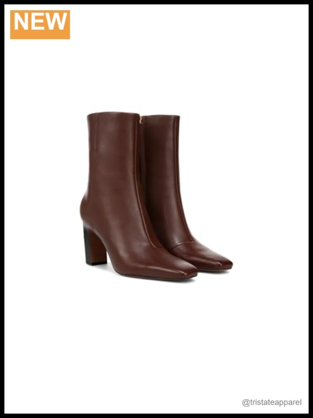 Women's Mid-Calf Boots Pointed Toe Block Heel Side Zipper Leather